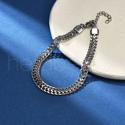 304 Stainless Steel Chains Bracelets BJEW-U017-02P-1