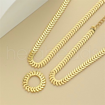 Alloy Wheat Chain Necklaces & Bracelets & Rings Sets FS-WG569C4-01-1