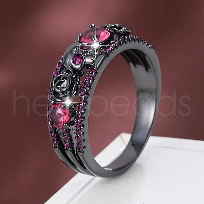 Alloy & Rhinestone Finger Rings FS-WG4F886-01-1