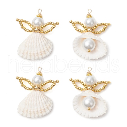 Clam Shell Pendants PALLOY-MZ00717-01-1