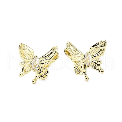 Rack Plating Brass Micro Pave Cubic Zirconia Cuff Earring EJEW-C086-11G-1