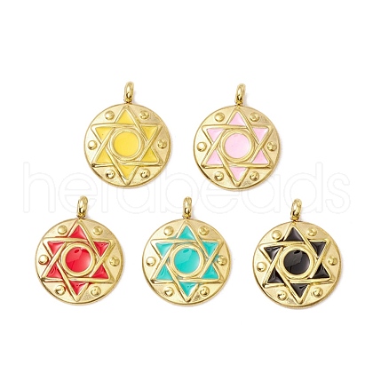 PVD Vacuum Plating 304 Stainless Steel Enamel Pendants STAS-G255-14G-1