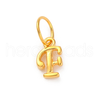 925 Sterling Silver Letter Charms with Jump Rings STER-R008-01G-F-1