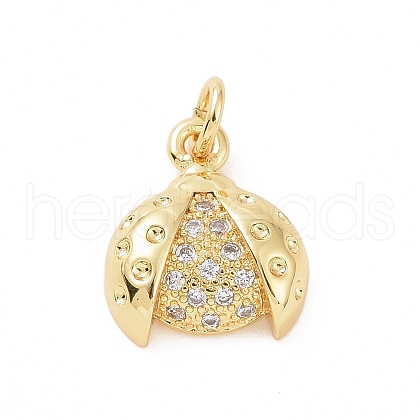 Brass Micro Pave Cubic Zirconia Charms KK-C012-44G-1