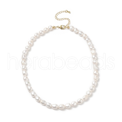 Mother's Day Jewellery Natural Pearl Beaded Necklaces for Women NJEW-JN04107-01-1