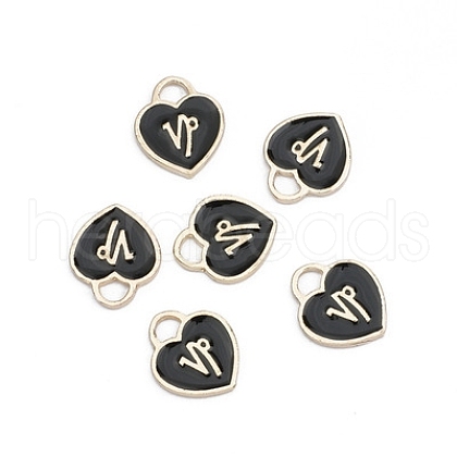 Alloy Enamel Charms with 12 Constellations ENAM-CJC0004-01K-1