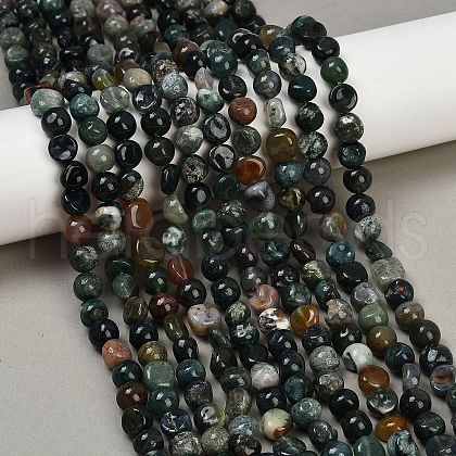 Natural Indian Agate Beads Strands G-Q060-E08-01-1