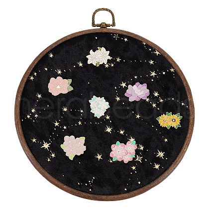 Flat Round ABS Wall Mounted Brooch Organizer Display Boards AJEW-WH0554-84A-1