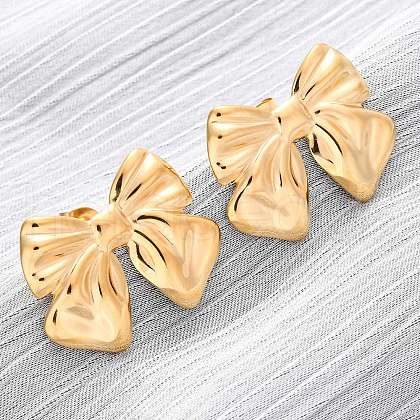 304 Stainless Steel Stud Earrings EJEW-Z118-04G-1