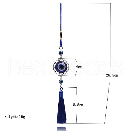 Handmade Lampwork & CCB Blue Evil Eye Hanging Ornaments PW23111199751-1