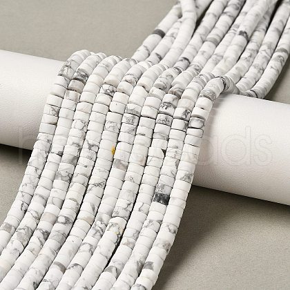 Natural Howlite Beads Strands G-P575-B39-4x2mm-1