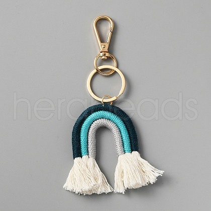Tassel Cotton Pendant Keychain KEYC-WH0027-93A-1