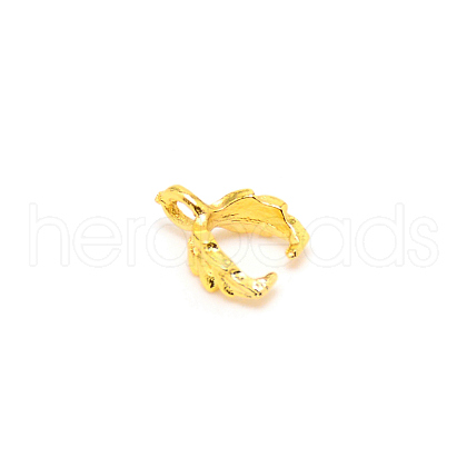 Brass Ice Pick Pinch Bails FIND-WH0100-96G-1
