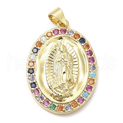 Rack Plating Brass Micro Pave Cubic Zirconia Pendants KK-A185-13G-1