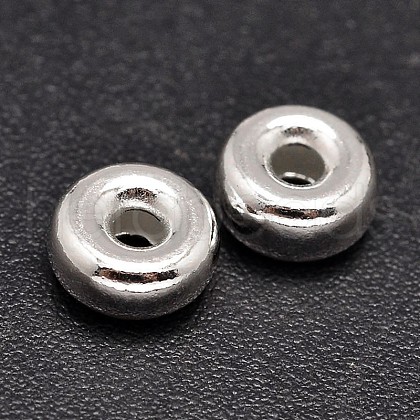 Rondelle 925 Sterling Silver Spacer Beads STER-F019-01A-1