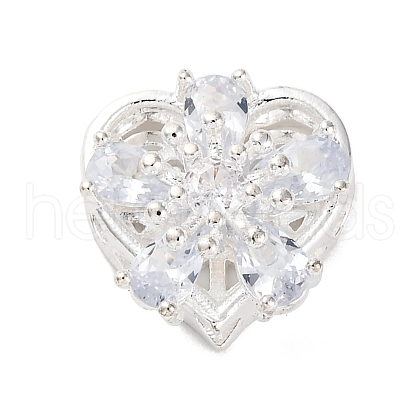 Rack Plating Brass Micro Pave Cubic Zirconia Beads KK-Z082-12S-1