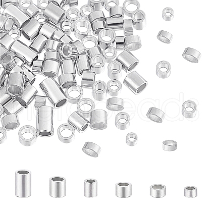   90pcs 6 Styles 925 Sterling Silver Tube Beads STER-PH0002-54-1