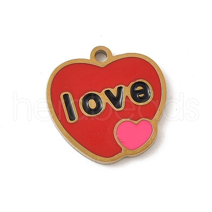 304 Stainless Steel Enamel Charms STAS-P388-19F-G-1