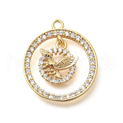 Brass Micro Pave Cubic Zirconia Pendants KK-G519-05G-05-1