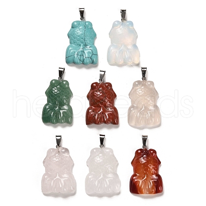Natural & Synthetic Mixed Gemstone Pendants G-M424-09P-1