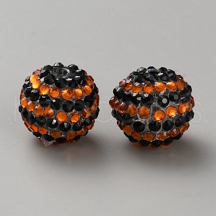 Halloween Theme Resin Rhinestone Beads RB-WH0003-08B-1