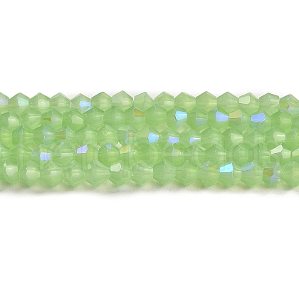 Imitation Jade Electroplate Glass Beads Strands GLAA-F029-J4mm-D01-1