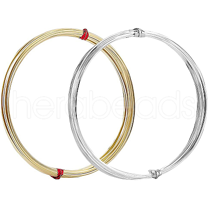 BENECREAT 2Pcs 2 Colors Brass Wire FIND-BC0003-77-1