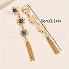 Exaggerated Stainless Steel Evil Eye Tassel Stud Earrings JC1062-2