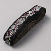 10 Yards Polyester Flower Jacquard Ribbons OCOR-WH20004-02-2