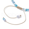 3Pcs 3 Color Natural Mixed Gemstone & Glass Seed Braided Bead Bracelets Set BJEW-JB09536-5