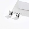 Rhodium Plated 925 Sterling Silver Stud Earrings STER-BB72117-4