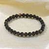 Natural Golden Sheen Obsidian Bead Stretch Bracelets BJEW-K212-A-020-5