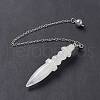 Natural Quartz Crystal Pointed Dowsing Pendulums AJEW-B020-06P-09-3
