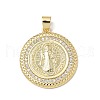 Brass Micro Pave Cubic Zirconia Pendants KK-Q068-40B-G-1