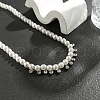Crystal Rhinestone with Plastic Imitation Pearl Round Beaded Necklaces for Men FS-WG105D7-01-4
