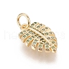 Brass Micro Pave Cubic Zirconia Pendants ZIRC-F112-03G-3