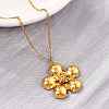 304 Stainless Steel Flower Pendant Necklaces for Women NJEW-D319-01G-2