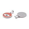 304 Stainless Steel Enamel Pendants STAS-A056-14P-2