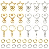 10Set 2 Styles Star Alloy Swivel Clasps with 10Pcs Iron Split Key Rings PURS-YW0001-01A-2
