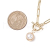Mother's Day Jewellery Round Natural Freshwater Pearl Copper Wire Wrapped Pendant Necklaces NJEW-JN04948-3