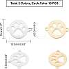 Unicraftale 20Pcs 2 Style 201 Stainless Steel Links Connectors STAS-UN0027-20-5