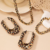 Fashionable Leopard Print  Alloy Chain Bracelets & U Shape Earrings & Chain Necklaces Sets FS-WG89FAF-01-3
