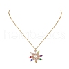 Glass Bead Braided Star Pendant Necklace NJEW-MZ00021-3