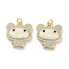 Brass Micro Pave Clear Cubic Zirconia Pendants KK-L213-027G-1