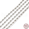 Rhodium Plated 925 Sterling Silver Oval Ball Chains STER-F052-07P-1