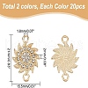 ARRICRAFT 40Pcs 2 Colors Alloy Pave Crystal Rhinestone Connector Charms FIND-AR0004-99-2
