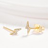 Brass Micro Pave Cubic Zirconia Flash Stud Earrings EJEW-BB35393-G-3