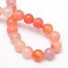 Round Dyed Natural Red Agate Bead Strands G-R345-6mm-09-3