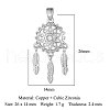 Brass Micro Pave Cubic Zirconia Pendants ZIRC-OY001-50P-2