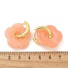 Brass Resin Flower Hoop Earrings for Women EJEW-U038-01G-6